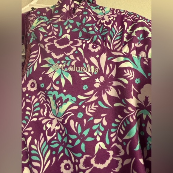 Columbia Kids Raincoat - Purple and Teal Floral - Picture 6 of 13